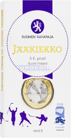 Финляндия 5 евро 2016 Хоккей PROOF