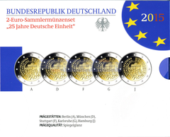 Германия 2 евро 2015 Объединение Германии (A,D,F,G,J) PROOF