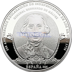 Испания 10 евро 2026 Бернардо де Гальвес