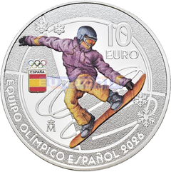 Испания 10 евро 2025 Зимние Олимпийские игры 2026