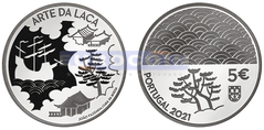 Португалия 5 евро 2021 Искусство Лака PROOF