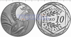 Франция 10 Евро 2015 Галльский петух (PROOF)