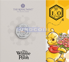 Великобритания 50 пенсов 2026, 100 лет Винни-Пуху