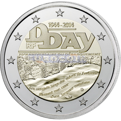 Франция 2 евро 2014 D-DAY PROOF