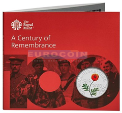 Великобритания 5 фунтов 2019, 100 лет дню памяти