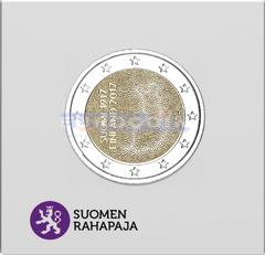 Финляндия 2 евро 2017 Независимость PROOF