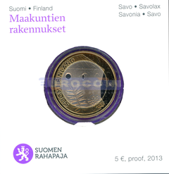 Финляндия 5 евро 2013 Саво VI PROOF
