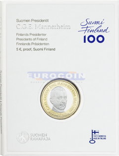 Финляндия 5 евро 2017 Карл Густав Эмиль Маннергейм PROOF